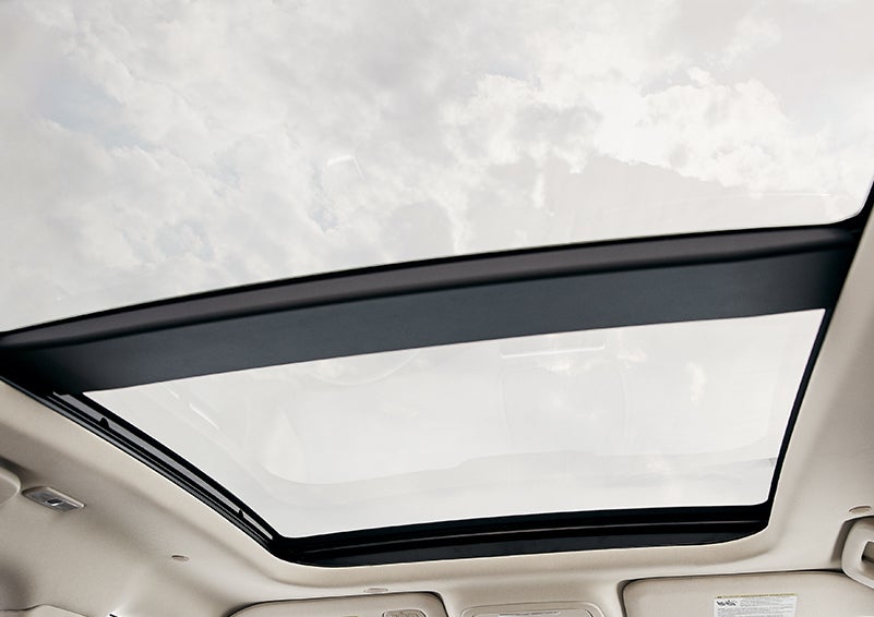 The available panoramic Vista Roof® is shown from inside a 2024 Lincoln Corsair® SUV. | Lincoln Demo 3 in Wooster OH