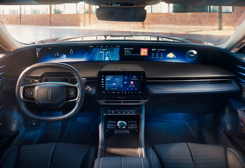 A large panoramic display is shown on the dashboard of a 2024 Lincoln Nautilus® SUV | Lincoln Demo 3 in Wooster OH